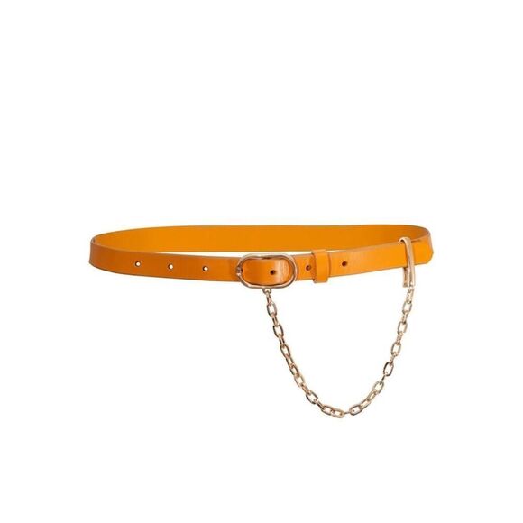 NWT Frame CARAMEL LE PETIT OVAL CHAIN BELT